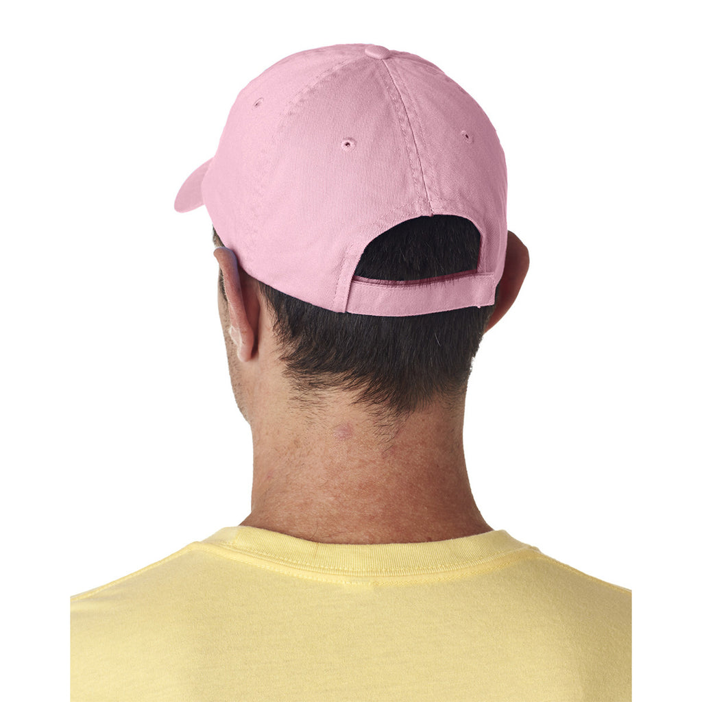 UltraClub Men's Pink Classic Cut Chino Cotton Twill Unconstructed Cap