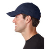 UltraClub Men's Navy Classic Cut Brushed Cotton Twill Unstructured Cap