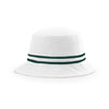 Richardson White/Dark Green Outdoor Bucket Hat with Two Color Band