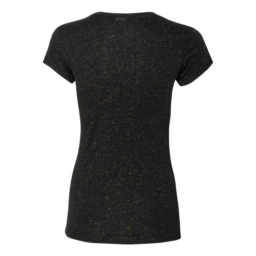 J. America Women's Black/Gold Glitter T-Shirt