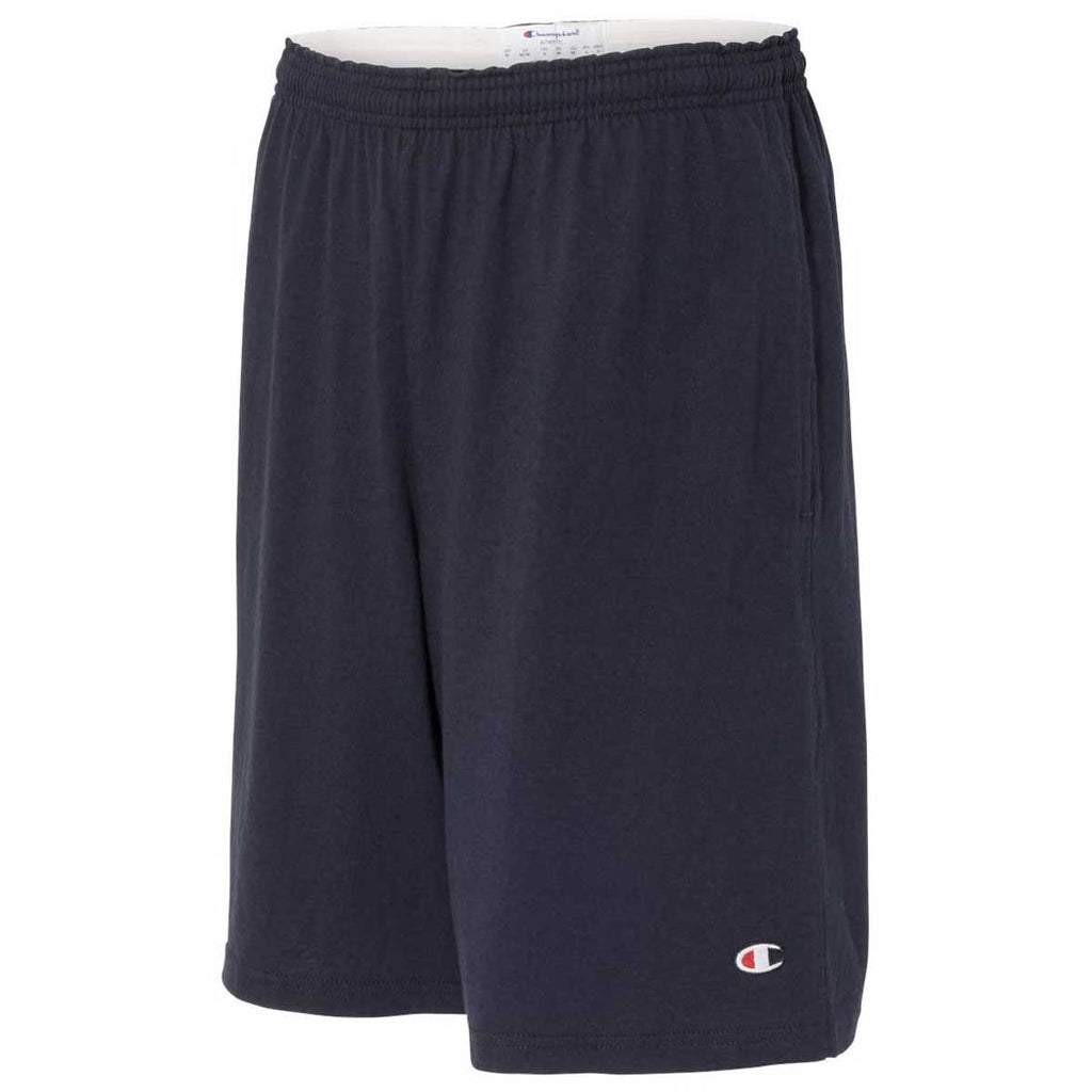 Champion Men's Navy 9" Inseam Cotton Jersey Shorts with Pocket