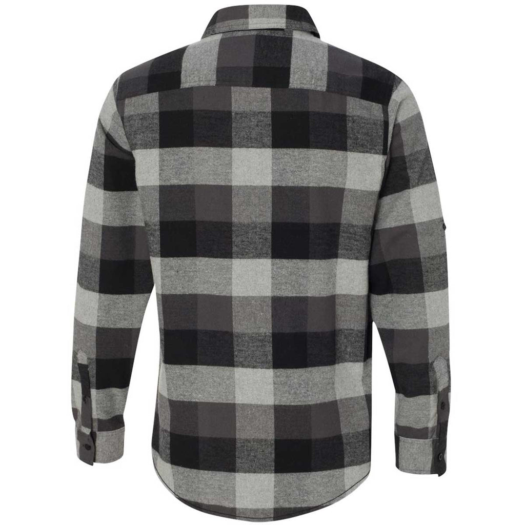Burnside Men's Black/Grey Yarn-Dyed Long Sleeve Flannel Shirt