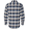 Burnside Men's Grey/Blue Yarn-Dyed Long Sleeve Flannel Shirt