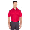 UltraClub Men's Red/Charcoal Cool & Dry Two-Tone Mesh Pique Polo