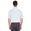 UltraClub Men's White/Charcoal Cool & Dry Two-Tone Mesh Pique Polo