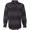 Burnside Men's Black Snap Front Long Sleeve Plaid Flannel Shirt