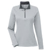 UltraClub Women's Grey Cool & Dry Sport Quarter-Zip Pullover