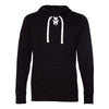 J. America Men's Black Sport Lace Jersey Hooded Pullover T-Shirt