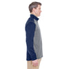 UltraClub Men's Grey Heather/Navy Cool & Dry Sport Two-Tone Quarter-Zip Pullover