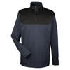UltraClub Men's Flint/Black Cool & Dry Sport Colorblock Quarter-Zip Pullover