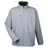 UltraClub Men's Medium Grey Ripstop Soft Shell Jacket with Cadet Collar