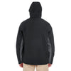 UltraClub Men's Black/Charcoal Colorblock 3-in-1 Systems Hooded Soft Shell Jacket