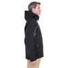 UltraClub Men's Black/Charcoal Colorblock 3-in-1 Systems Hooded Soft Shell Jacket