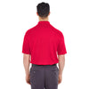 UltraClub Men's Red Cool & Dry Elite Mini-Check Jacquard Polo