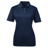UltraClub Women's Navy Cool & Dry Elite Mini-Check Jacquard Polo