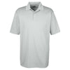 UltraClub Men's Grey Platinum Performance Jacquard Polo with TempControl Technology