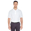 UltraClub Men's White Platinum Performance Jacquard Polo with TempControl Technology