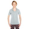 UltraClub Women's Grey Platinum Performance Jacquard Polo with TempControl Technology