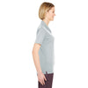 UltraClub Women's Grey Platinum Performance Jacquard Polo with TempControl Technology