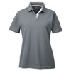 UltraClub Women's Charcoal/White Platinum Performance Birdseye Polo with TempControl Technology