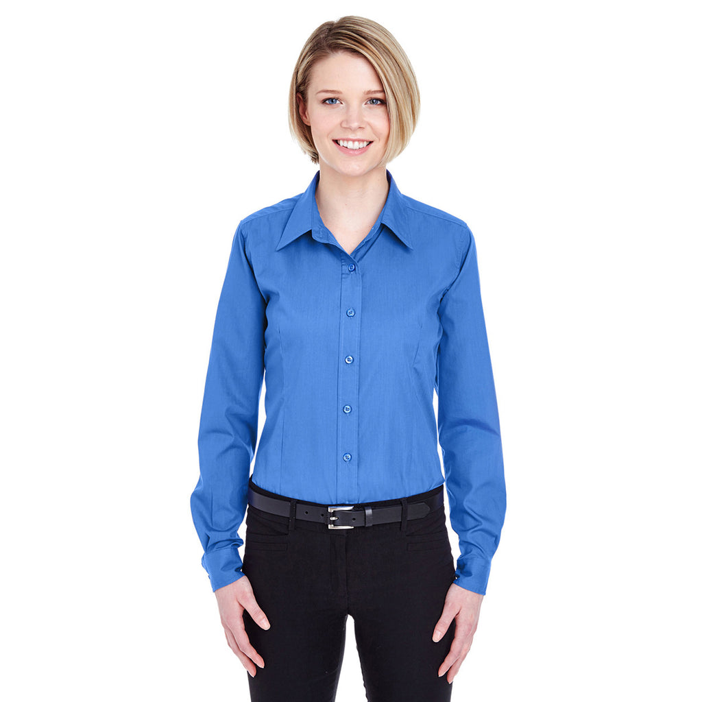 UltraClub Women's French Blue Easy-Care Broadcloth