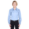 UltraClub Women's Blue Non-Iron Pinpoint