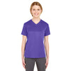 UltraClub Women's Purple Cool & Dry Sport V-Neck T-Shirt
