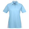 UltraClub Women's Columbia Blue/White Cool & Dry Sport Two-Tone Polo