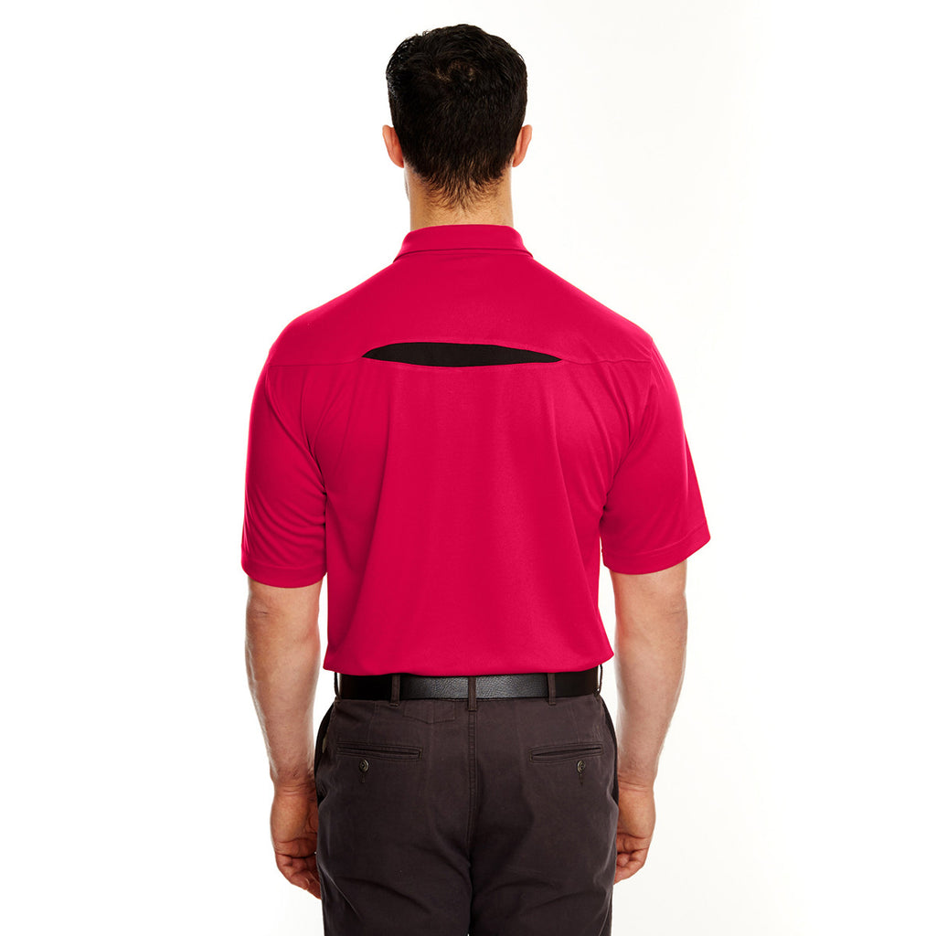 UltraClub Men's Red/Black Cool & Dry Sport Polo