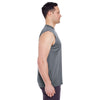 UltraClub Men's Charcoal Cool & Dry Sport Performance Interlock Sleeveless T-Shirt