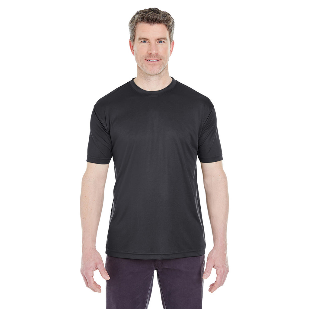 UltraClub Men's Black Cool & Dry Sport Performance Interlock T-Shirt