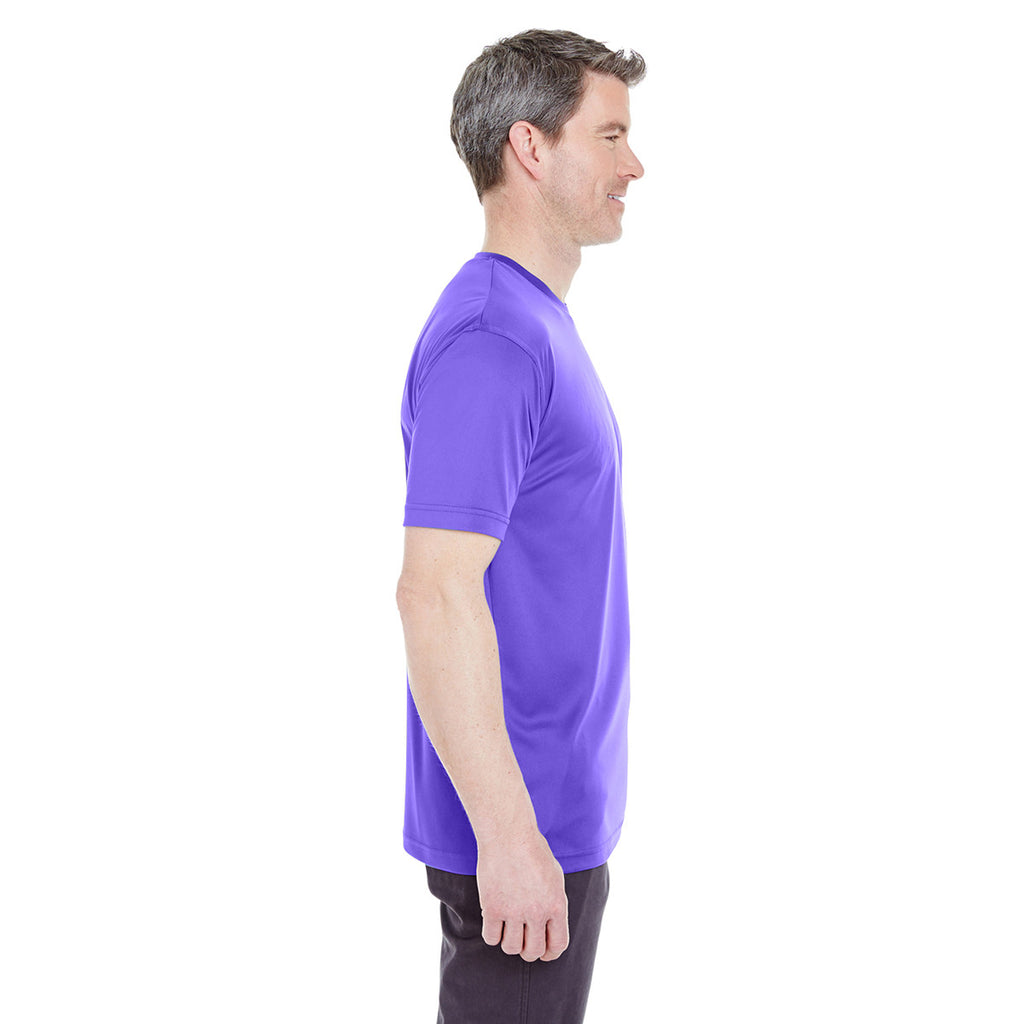 UltraClub Men's Purple Cool & Dry Sport Performance Interlock T-Shirt