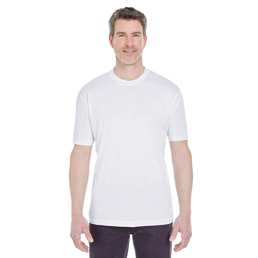 UltraClub Men's White Cool & Dry Sport Performance Interlock T-Shirt