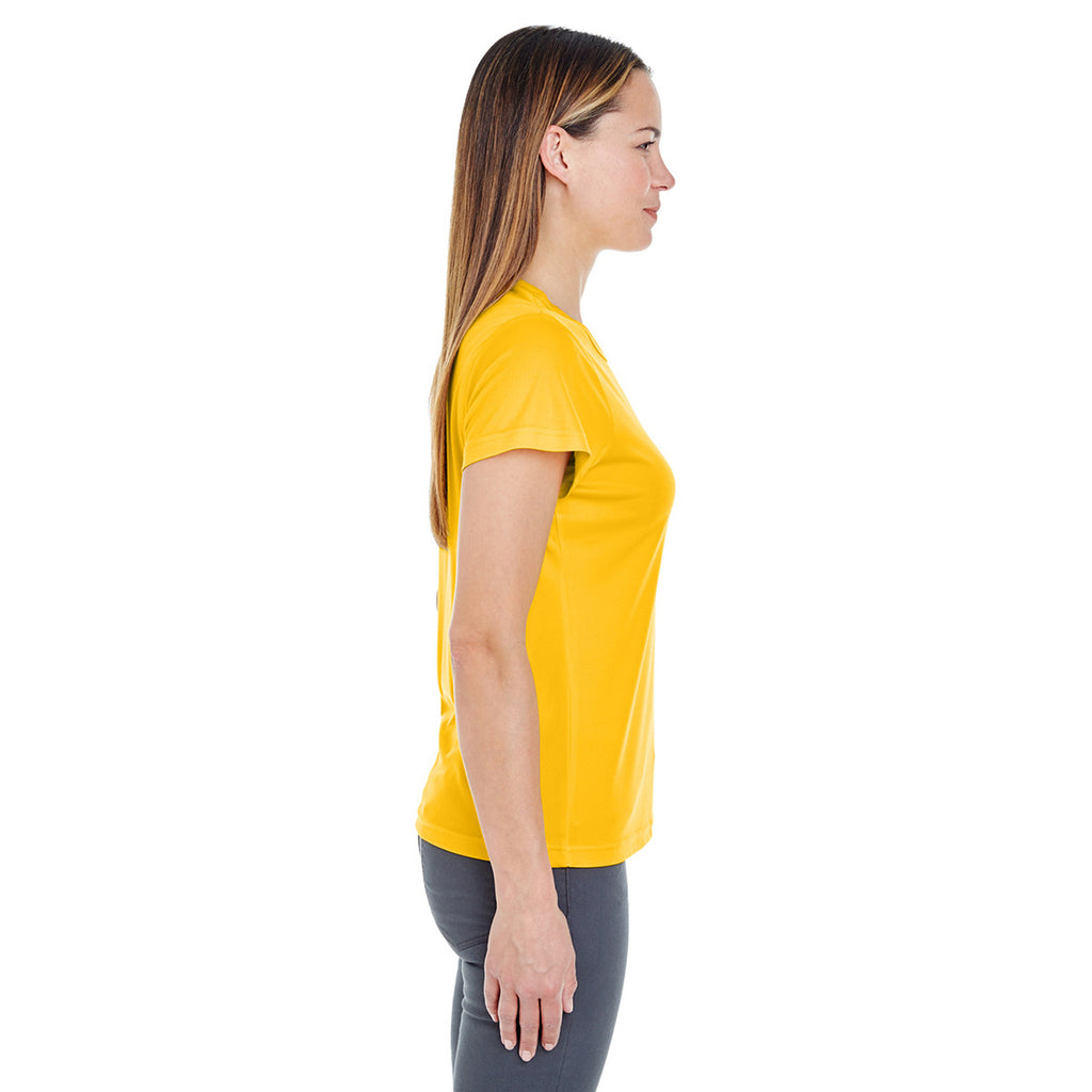 UltraClub Women's Gold Cool & Dry Sport Performance Interlock T-Shirt