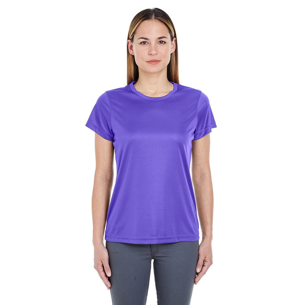 UltraClub Women's Purple Cool & Dry Sport Performance Interlock T-Shirt