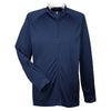 UltraClub Men's Navy/White Cool & Dry Sport Quarter-Zip Pullover with Side Panels