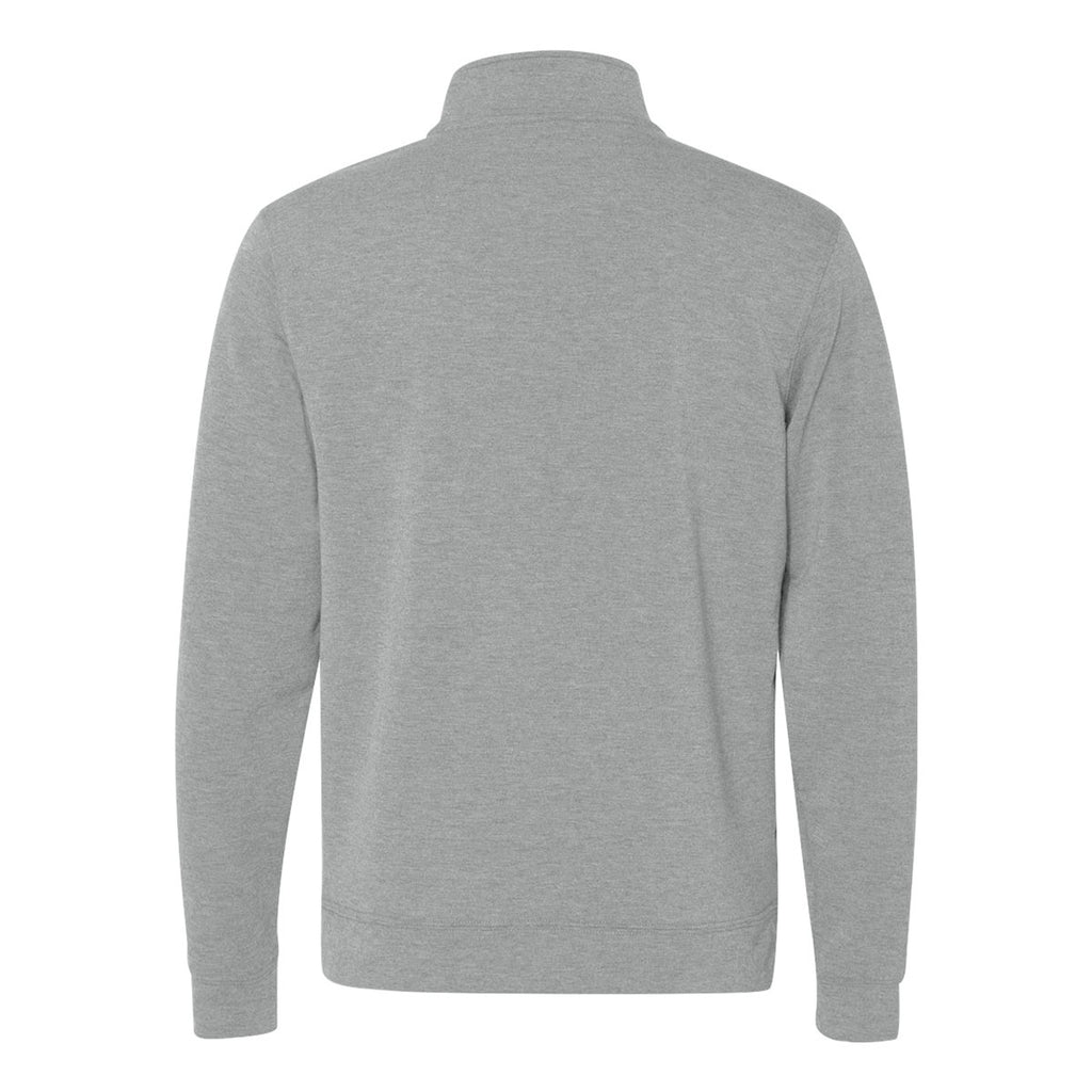 J. America Men's Silver Grey Heather Omega Stretch Terry Quarter-Zip Pullover