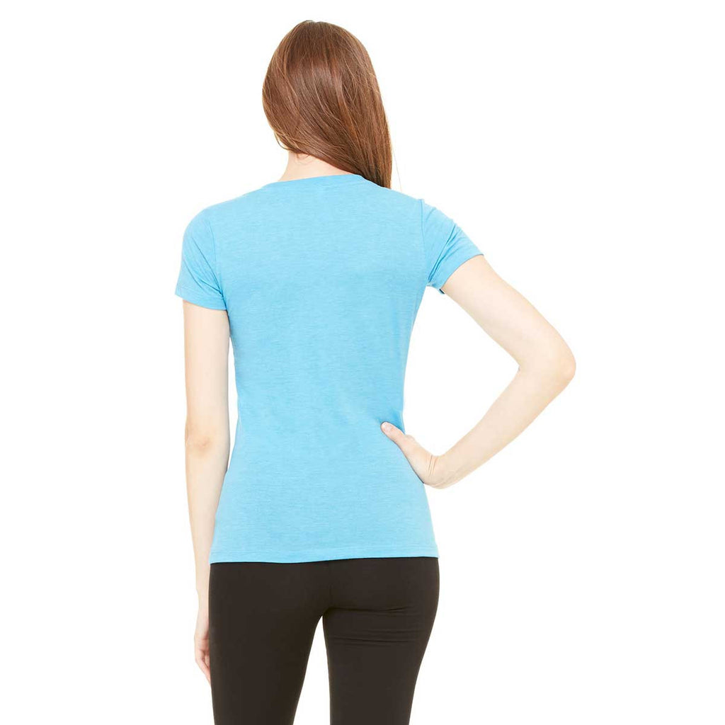 Bella + Canvas Women's Aqua Triblend Short-Sleeve Deep V-Neck T-Shirt