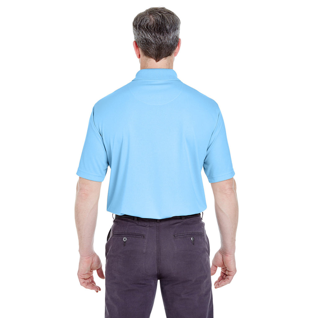UltraClub Men's Columbia Blue Cool & Dry Stain-Release Performance Polo