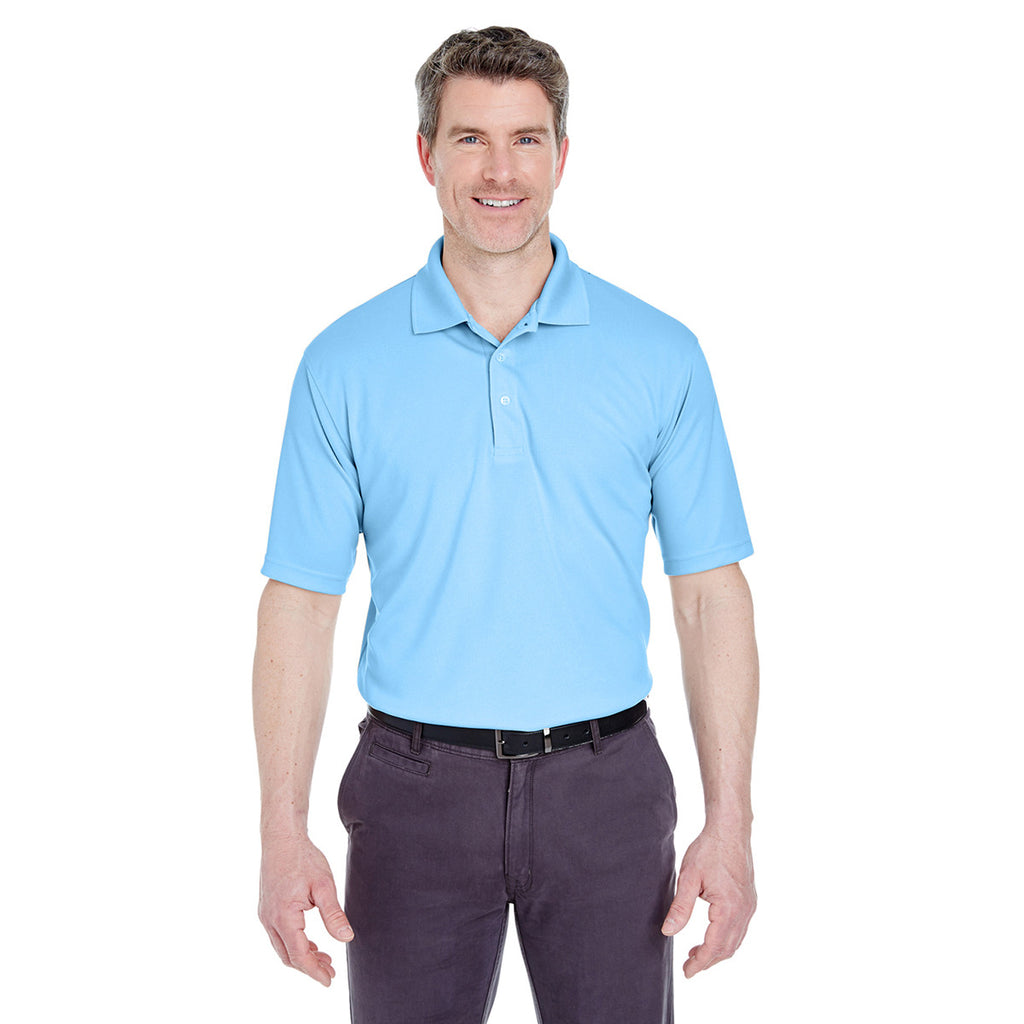 UltraClub Men's Columbia Blue Cool & Dry Stain-Release Performance Polo