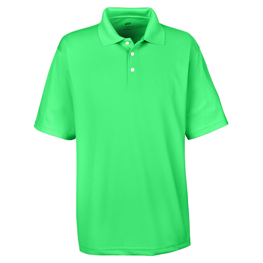 UltraClub Men's Cool Green Cool & Dry Stain-Release Performance Polo