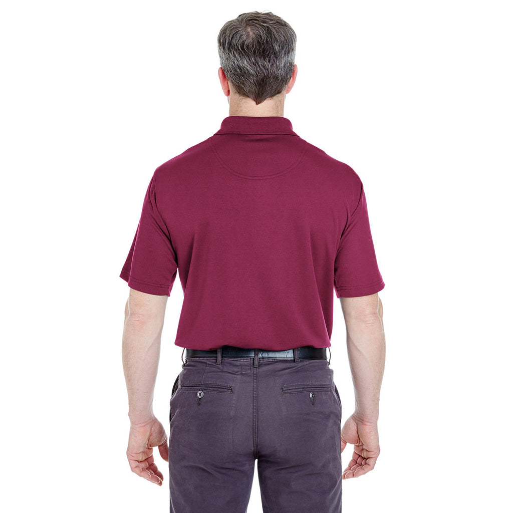 UltraClub Men's Maroon Cool & Dry Stain-Release Performance Polo