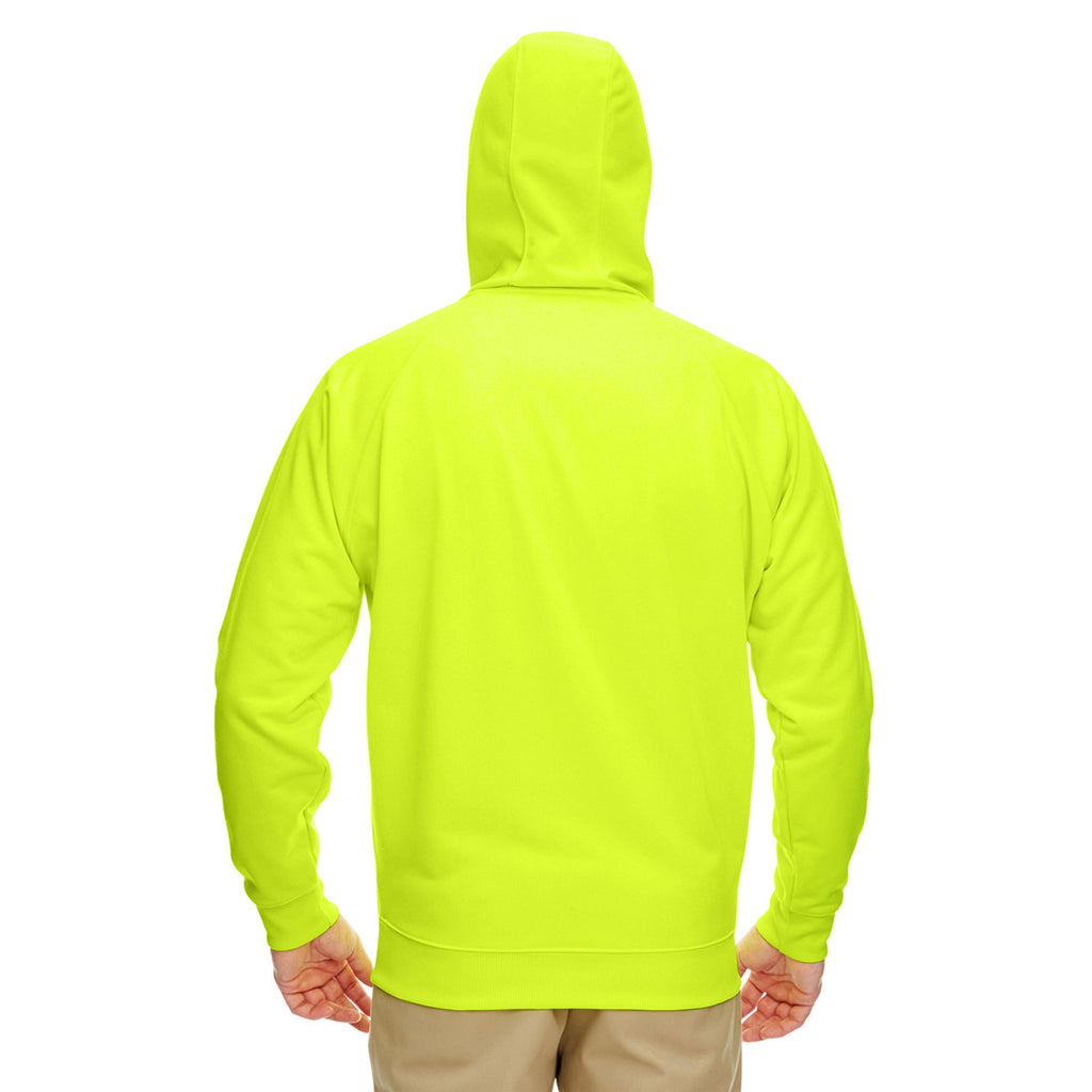 UltraClub Men's Lime Rugged Wear Thermal-Lined Full-Zip Hooded Fleece
