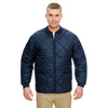 UltraClub Men's Navy Puffy Workwear Jacket with Quilted Lining