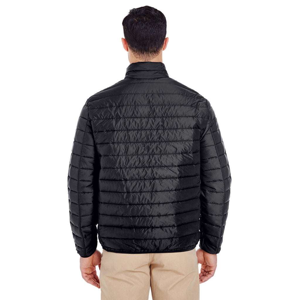UltraClub Men's Black Quilted Puffy Jacket