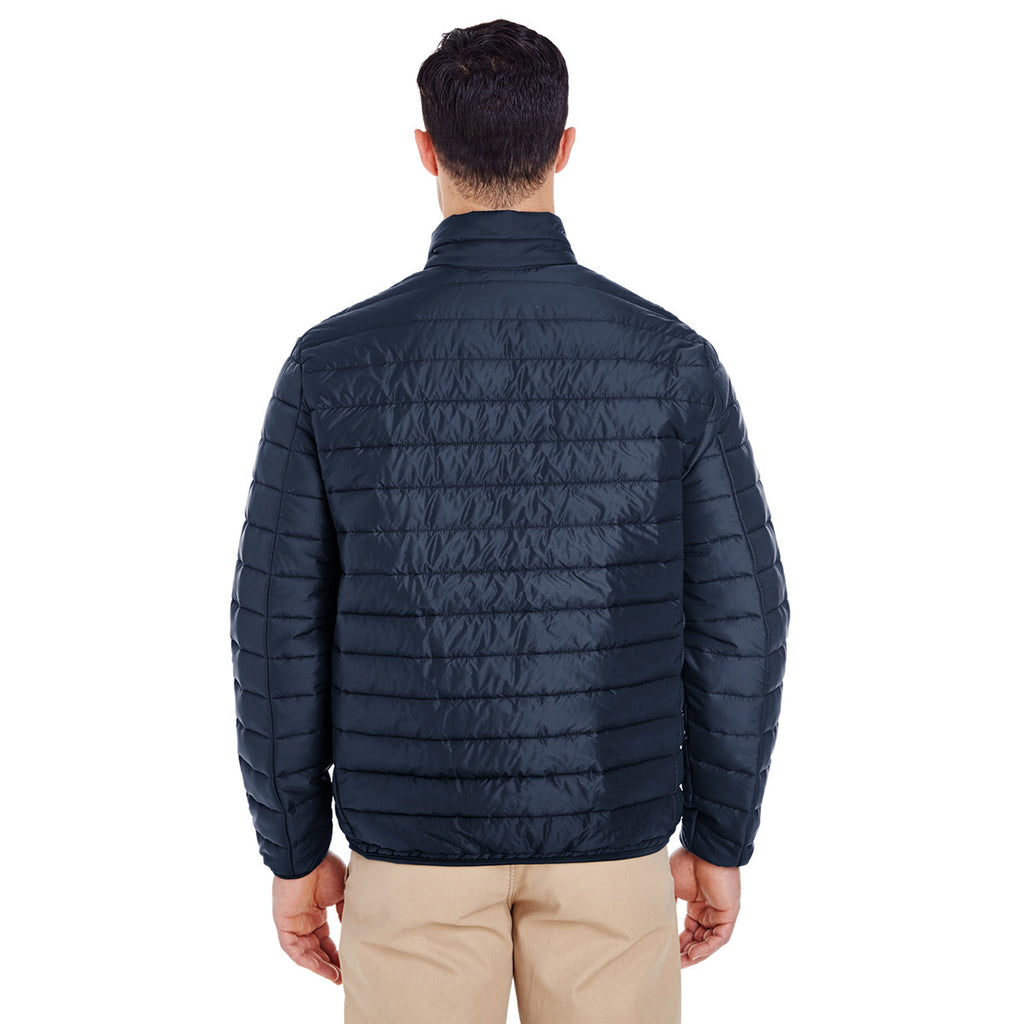 UltraClub Men's Navy Quilted Puffy Jacket