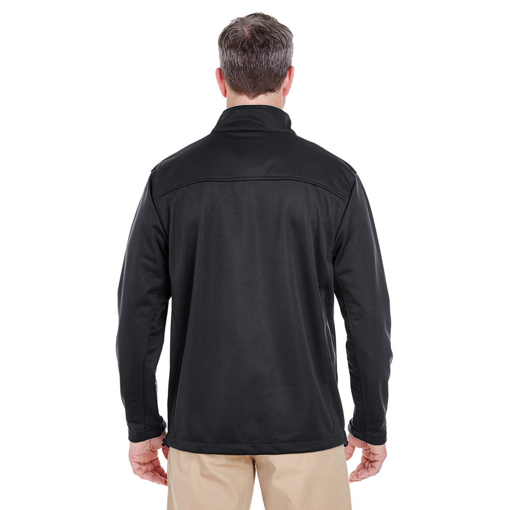 UltraClub Men's Black Solid Soft Shell Jacket