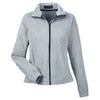 UltraClub Women's Grey Heather Iceberg Fleece Full-Zip Jacket
