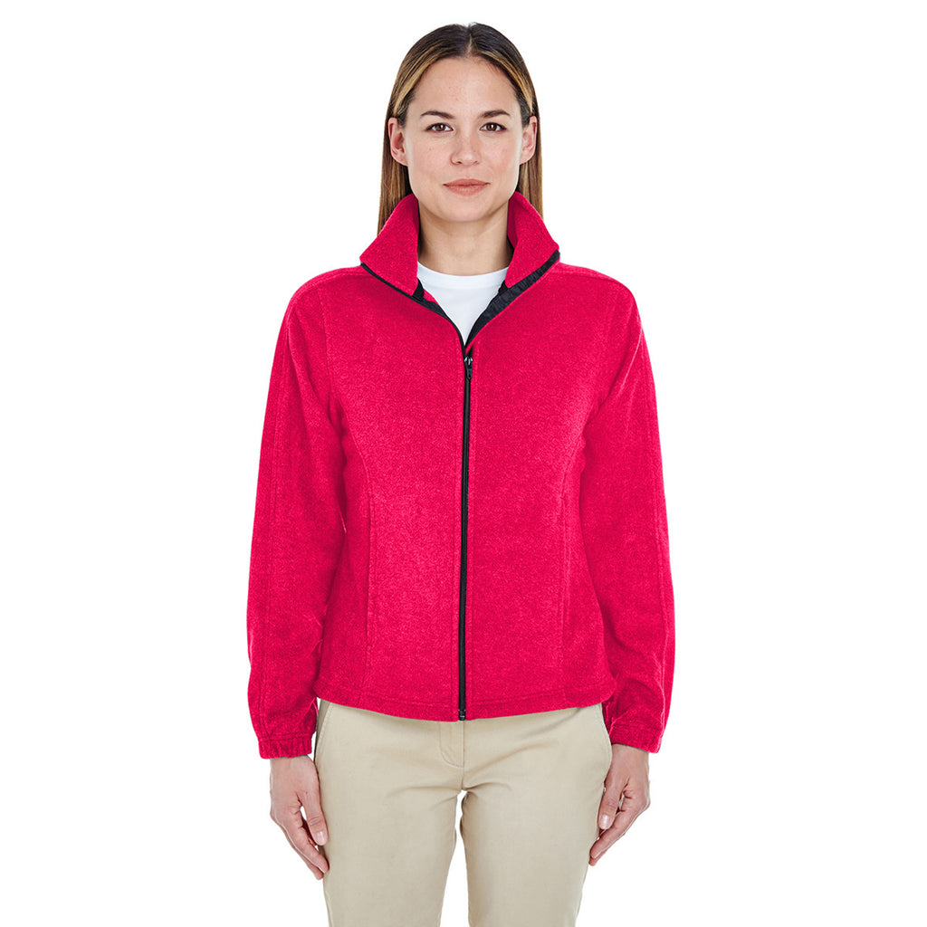 UltraClub Women's Red Iceberg Fleece Full-Zip Jacket