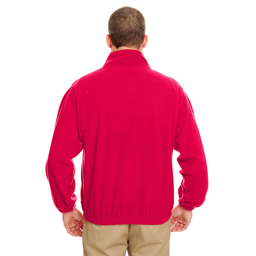 UltraClub Men's Red Iceberg Fleece Full-Zip Jacket